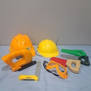 Kids Construction Toy Tool Lot Hard Hats Jigsaw Saws Goggles Stanley Home Depot